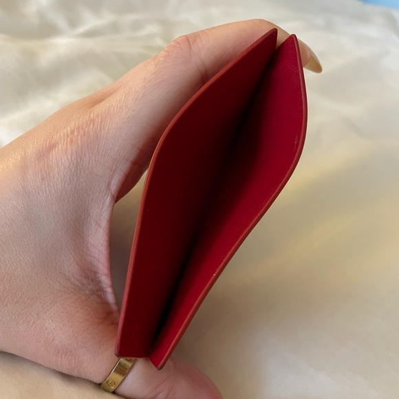 Bottega Veneta Red Leather Card Holder - Picture 12 of 14